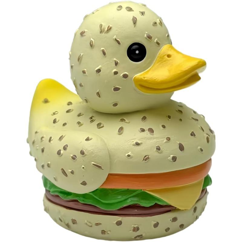 

Забавная утка-бургер - Уникальная милая мультяшная фигурка еды, Реалистичная модель пищевого искусства, Декор для стола для дома, офиса, гамбургерного ресторана style B