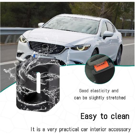 Augeny 2PCS Seat Belt Buckle Holder, Silicone Auto Rear Seatbelt Buckle Booster To Makes Receptacle Stand Upright For Easy Access, Universal Vehicle