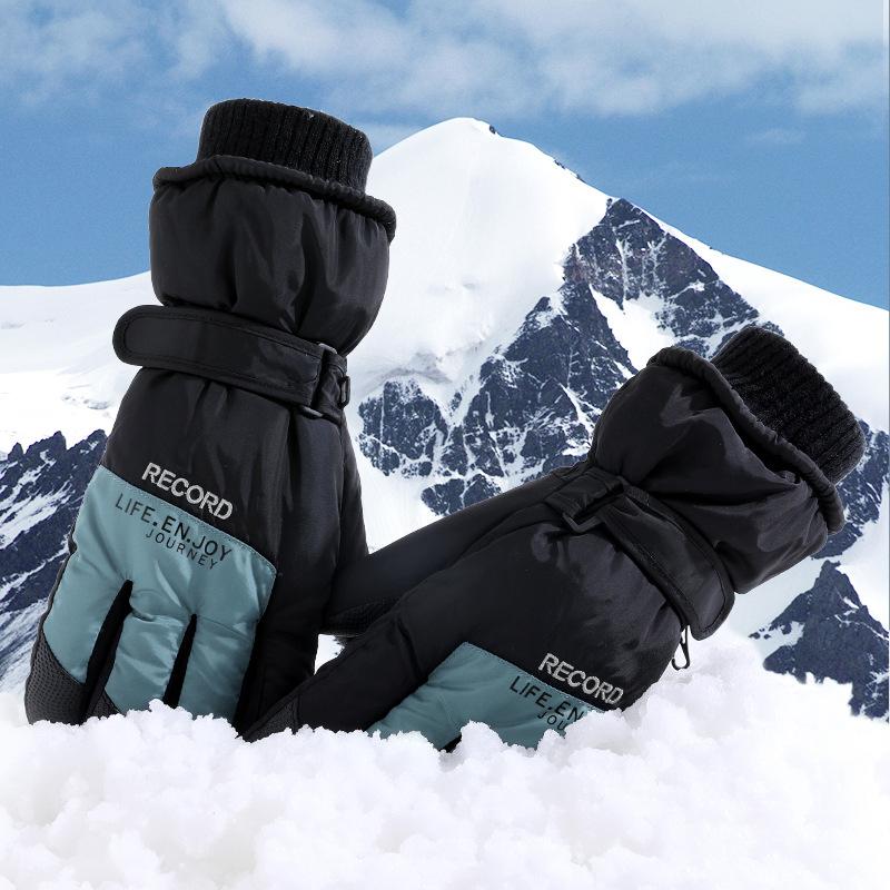 Ski gloves men s warm velvet thickened cotton cold-proof waterproof winter windproof women