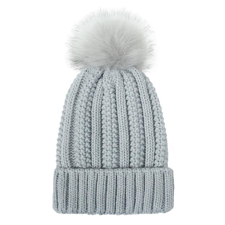 Fashion Solid Color Knitted Hat Pompom Thick Casual Simple Fall Winter All-match