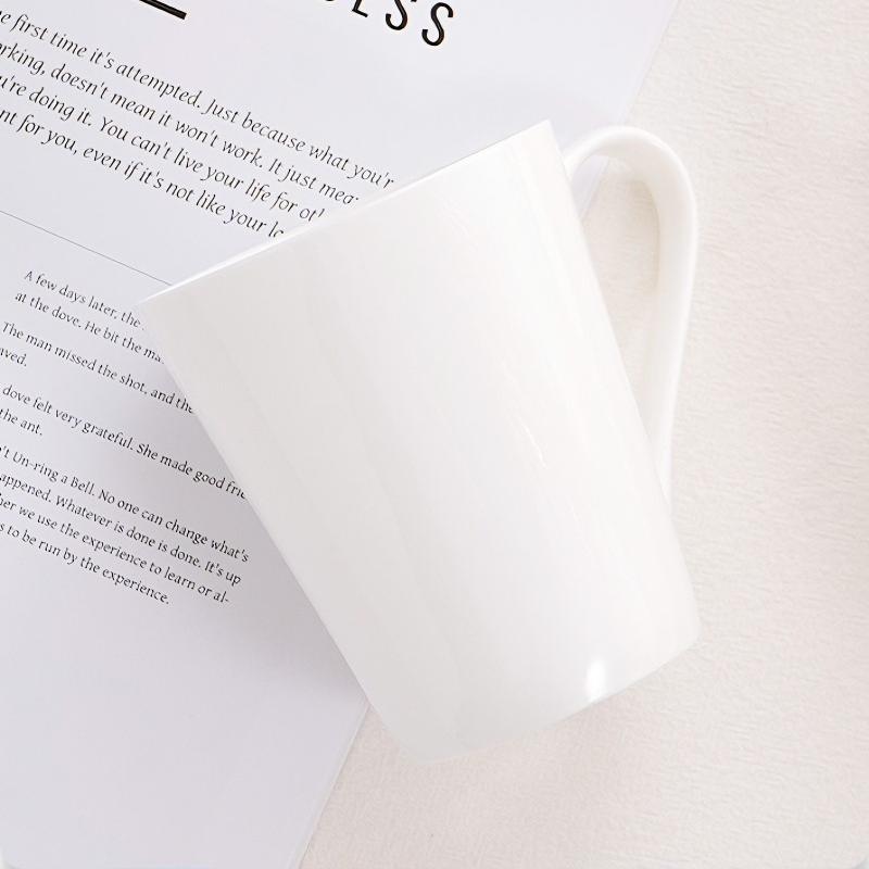 380ML, pure white bone china mug coffee, porcelain gargle cup, for drinks, ceramic mug, thermo cup for coffee, nespresso cup