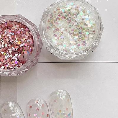 1Mm Mini Sparkling Love Nail Glitter Sparkling Heart Nail Decoration Nail Salon Design Cute Accessories Diy Nail Art Design
