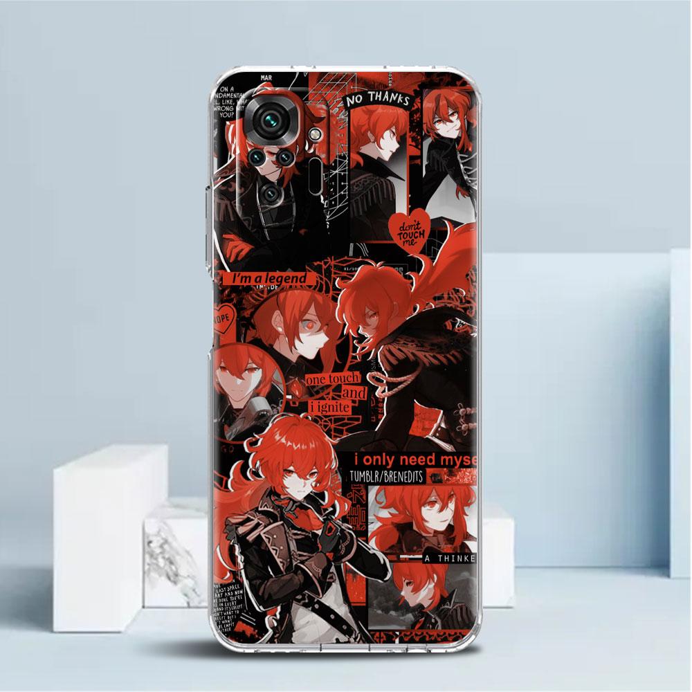 ShockProof Phone Case for Redmi Note 11 11E 10 9 8 Pro 11S 9S 10S K40 9A 9C 8T 7 10C 9t 9s Soft Cover Genshin Impact Beelzebul