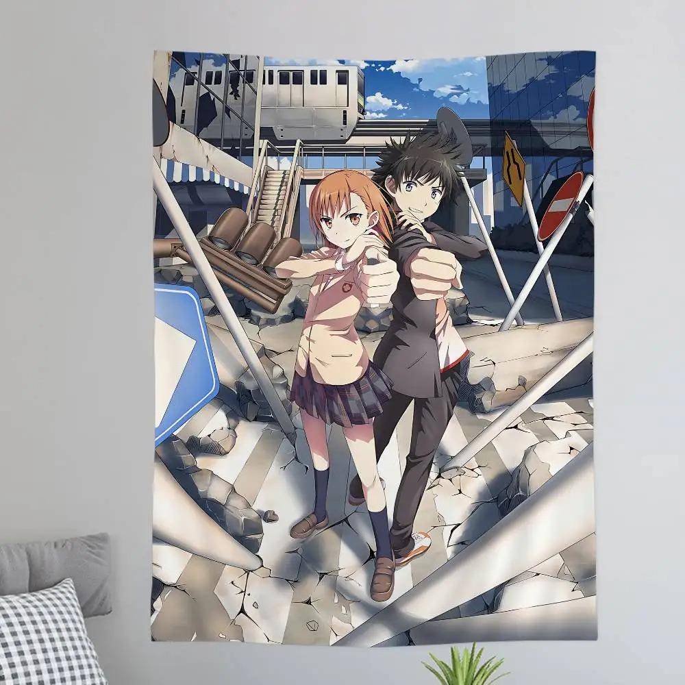 Pewien Kawaii Naukowy Railgun Anime Kreskówka Gobelin Dekoracja Ścienna Domowy Wystrój Domu