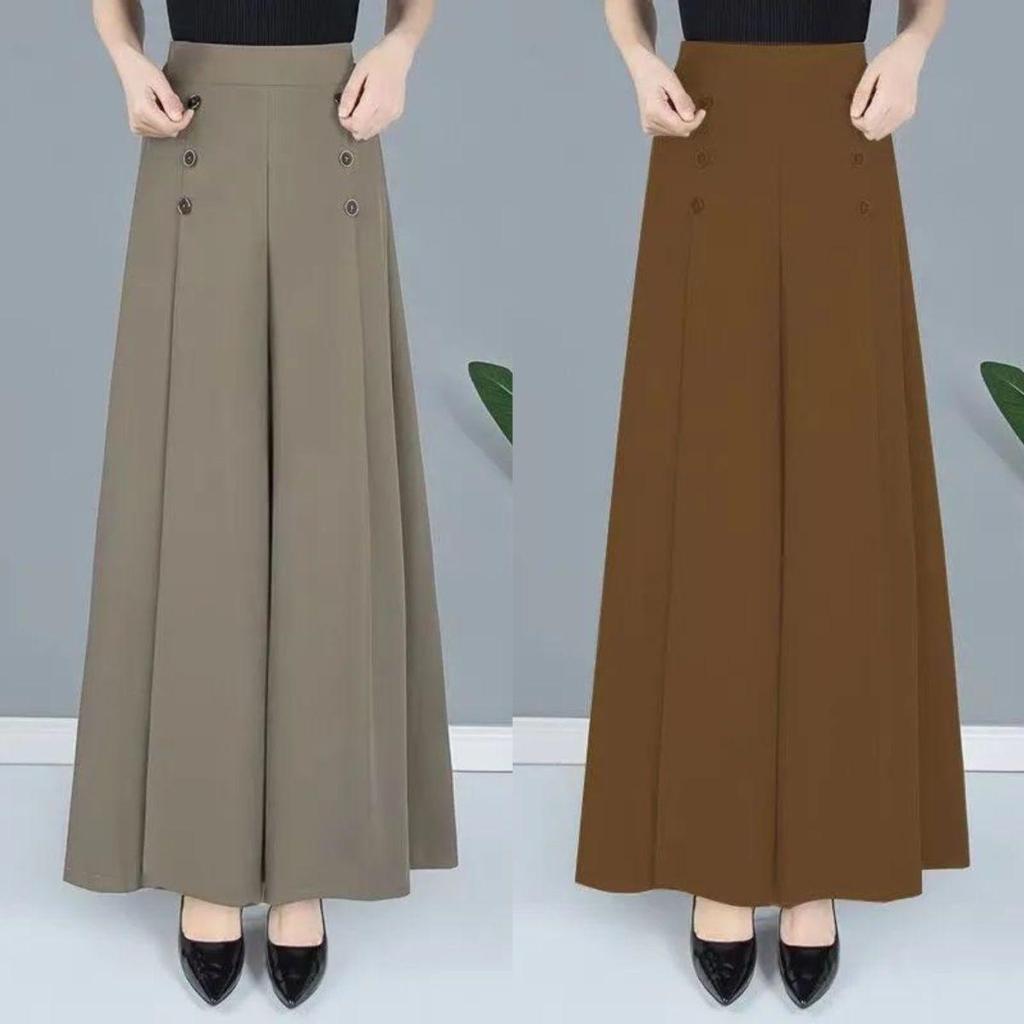 BOGO Summer Drapey Skirt Pants - New Chinese Style, Lightweight, Large & Plus Size Women's Casual Slimming Trousers