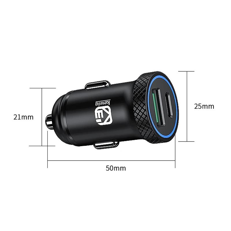 Upgraded 60W USB C Car Charger Quick Charge 3.0 PD USB FCP SCP for IPhone Xiaomi Samsung Fast Charging Car Phone Charger