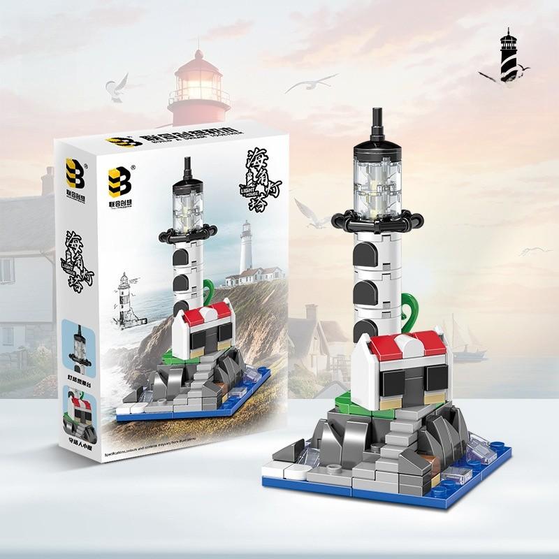 Assembly Lighthouse Childrens Building Block Toy With Lighting Design Gift For