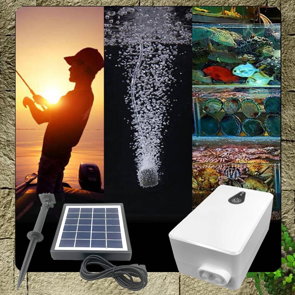 6V 2WSolar Oxygen Pump Battery Powered Fish Tank Oxygenator Aquarium Oxygen Aerator Solar Oxygenator for Garden Pool Fish Tank
