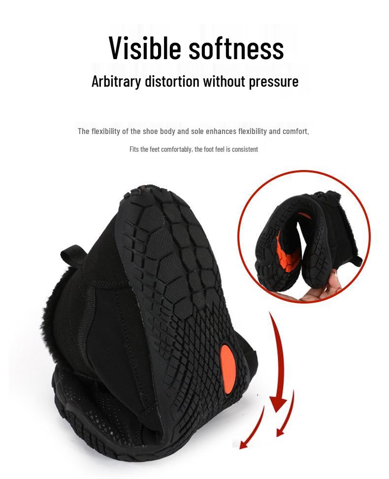 Couples' Winter Warm Five-Finger Non-Slip Waterproof Hiking and Cycling Shoes