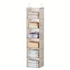 Multi-layer Washable Hanging Wardrobe Organizer with Metal Hooks and Bamboo Strips