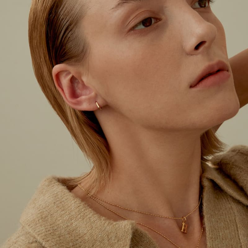 LUNNE 14k Luna Cut One-Touch Ring Earrings (14k Gold) #ER19