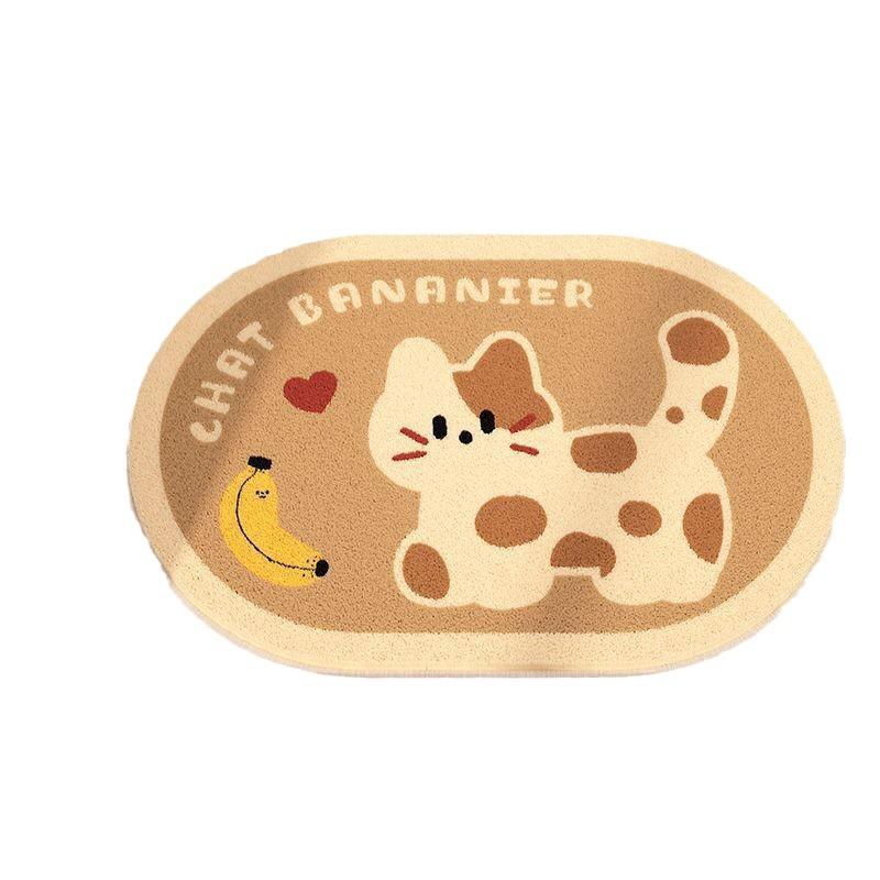 Cartoon Cute Cashmere Floor Mat Bathroom Water Absorption Non Slip Carpet Toilet Bathroom Door Foot Mat Home Carpet