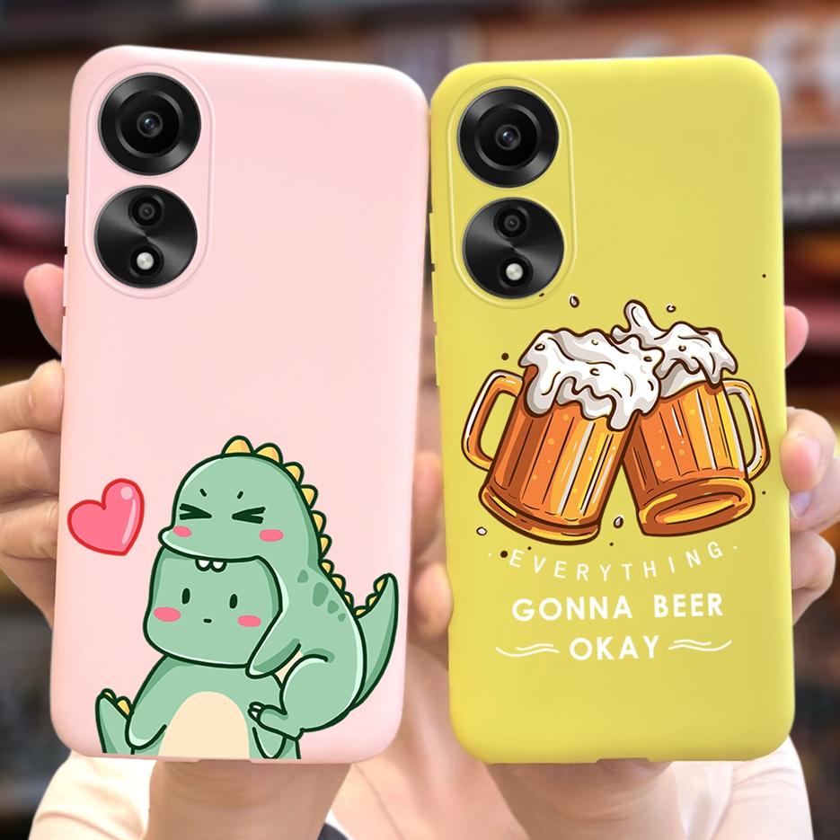 For Oppo A78 4G Case CPH2565 Cute Fashion Cartoon Painted Cover Soft Silicone Phone Case For Oppo A78 A78 OppoA78 5G Matte Coque