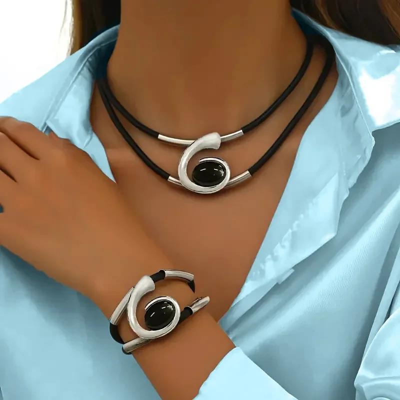Cute Snail Conch Pendant Necklace for Women Metal Necklace Jewelry Set Gift