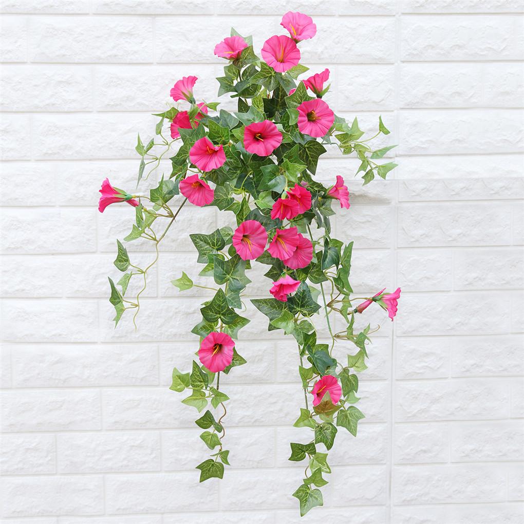 Hanging Basket Artificial Silk Morning Glory Flower Vine Home Decor Hot