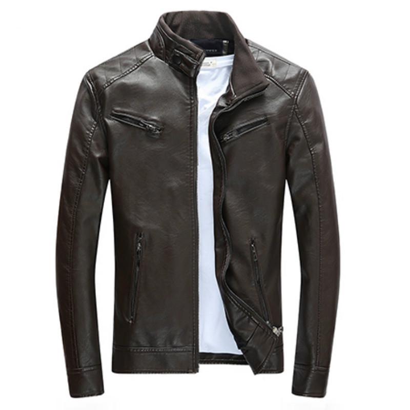 Winter Leather Jacket Men Waterproof Fleece Warm Male Leather Jacket High Quality Coats Motorcycles 