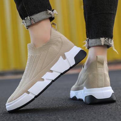 Men's Shoes Wholesale Slip-on Fly-Knit Sneakers Soft Bottom Breathable Comfort and Casual Fashion Running Plus Size Men's Shoes