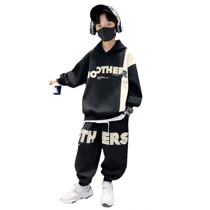 Boys' Suits Spring and Autumn Clothes Western Style Boys Handsome Big Children's Sweaters Children's Two-piece Sportswear