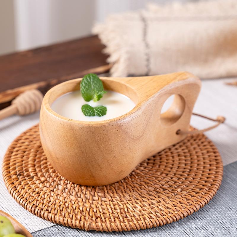Neu200ml Outdoor Holzbecher Campingbecher Kaffee Milchbecher Tassen Akazienholz Trinkgeschirr Bushcraft Artefakt Küche Zuhause Holzhandwerk
