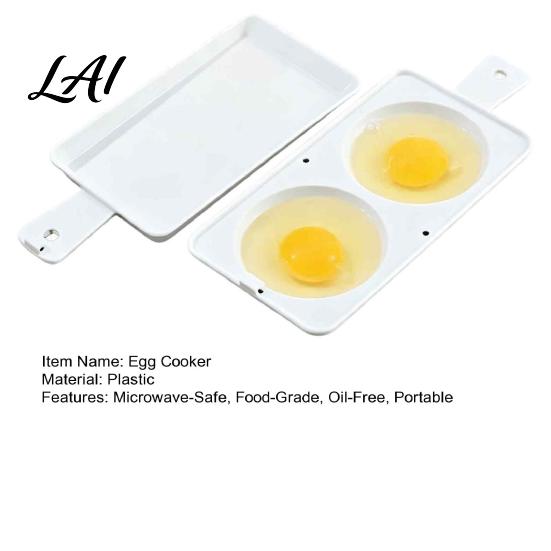 Office Breakfast Maker Microwave Egg Poacher 2‑Cavity Steamer Cooker with Lid & Handle Oil Free Boiler Mold Quick Kitchen Gadget for Home Dorm