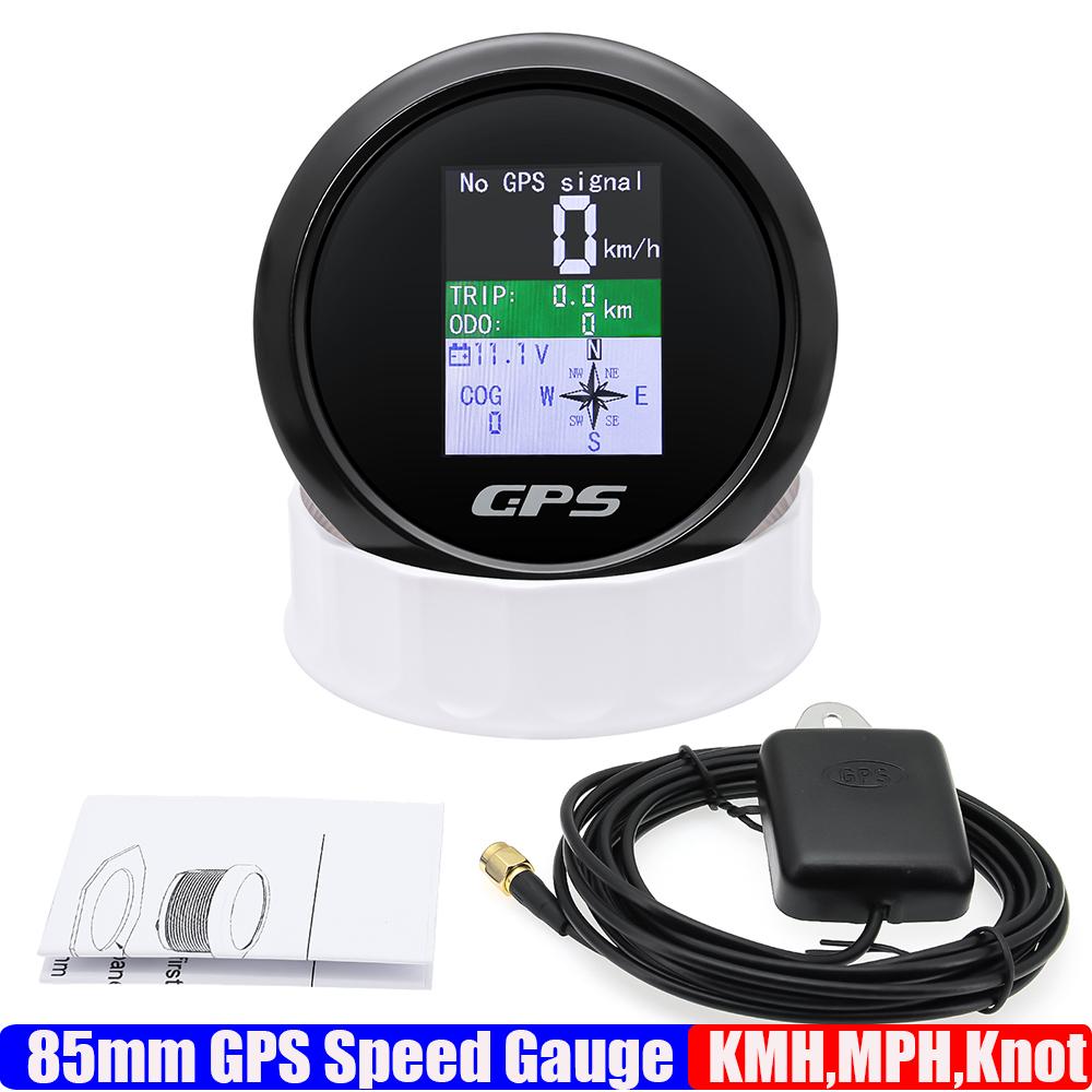 ZMFJH Digital 0-600KMH,MPH,Knots 85mm GPS Speedometer Gauge TFT Screen COG TRIP Odometer Voltage Compass Waterproof for Boat Car