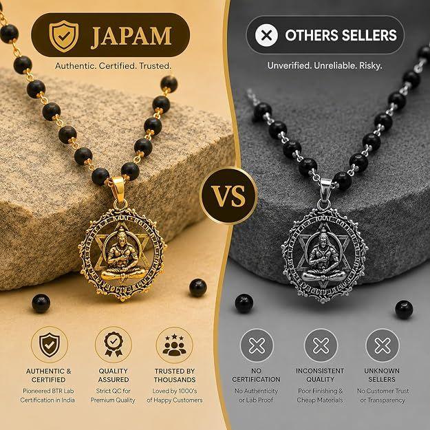 Gold Plated Karungali Necklace | Authentic Karungali Beads | Spiritual Protection & Positivity | Handmade Mala for Men & Women