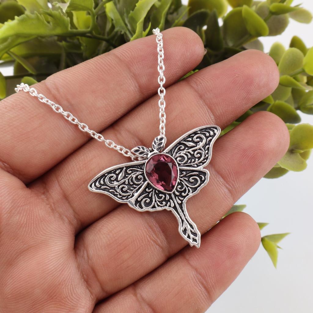 Rhodolite Gemstone 925 Sterling Silver Women Jewelry Pendant  1.2" Gift For Her CP-31-4