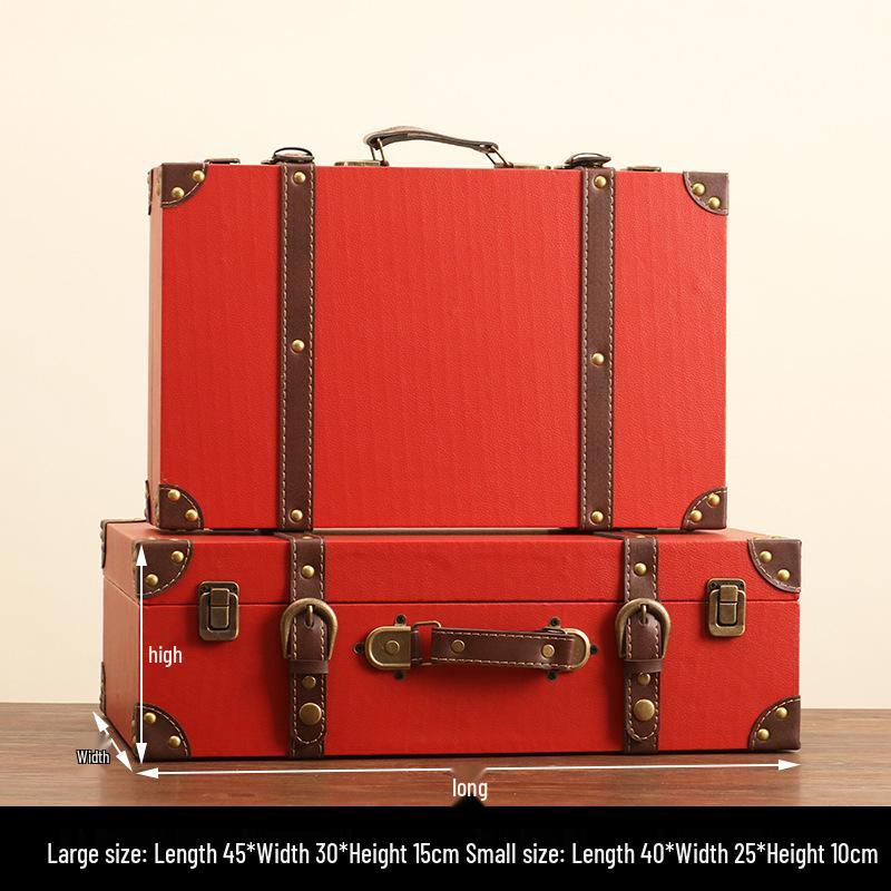 European Retro Leather Storage Box - Handbag, Clothes, and Travel Photography Prop Organizer