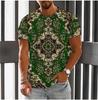 Bohemian 3D Print T Shirt for Men Ethnic O-Neck Short Sleeve Tops Geometric Harajuku Men's T-Shirt Loose Tees Shirt Man Clothing