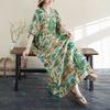 Summer Color Travel Retro Long Skirt Cotton Linen Dress