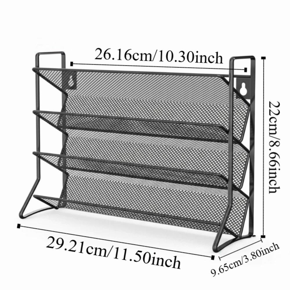 4 Tier Kitchen Spice Rack Carbon Steel Space Saving Spice Bottle Storage Rack Multi-function Seasoning Jar Organizer