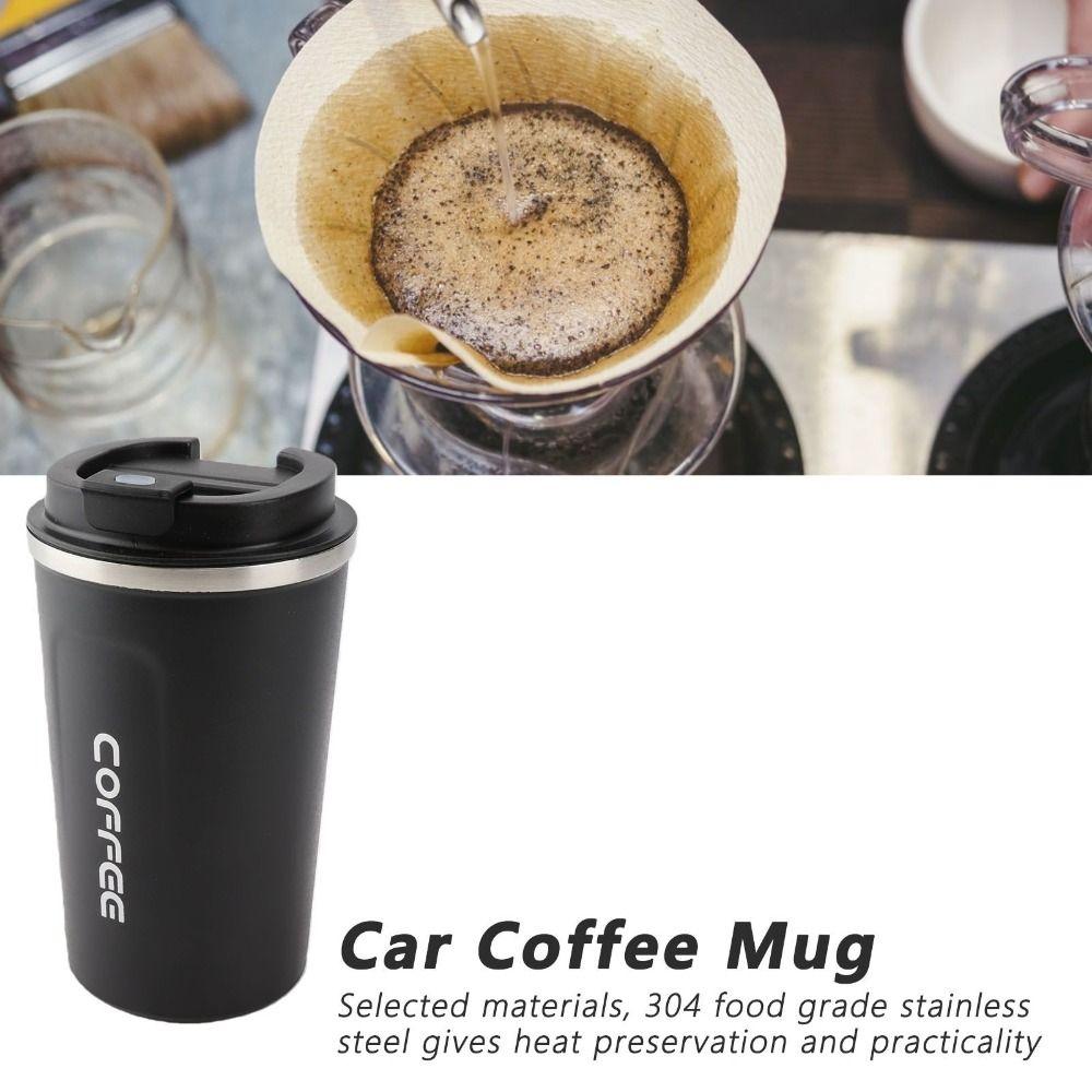 380ml Capacity Stainless Steel Coffee Cup Double-Wall Insulation Thermal Travel Mug Outdoor Travel