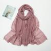 Hot-selling New Simple Solid Color Wrinkled Cotton and Linen Scarf, Soft and Skin-friendly In Winter, Warm Scarf Women