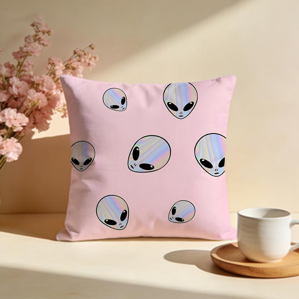 Whimsical Dreamy Aliens Cushion Cover Soft Pillow Cases for Home Bedroom Living Room Sofa