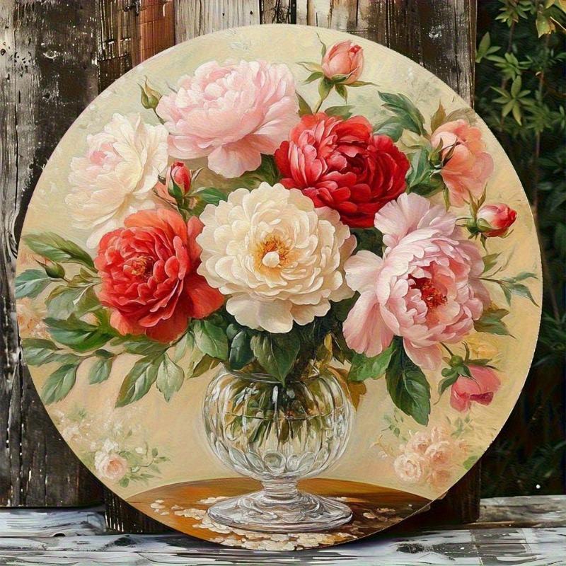 2D Flat Hanging Decorative Metal Sign Hand Painted Art