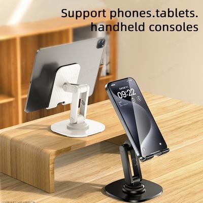 360° Dönebilen Katlanabilir Masaüstü Cep Telefonu Standı Canlı Yayın Tembel Tablet Destek Çerçevesi iPhone 15 Huawei Xiaomi iPad İçin