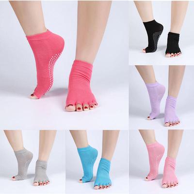 1Pair Half Anti-Slip Pilates Ankle Grip Durable Five Fingers Cotton Yoga Socks