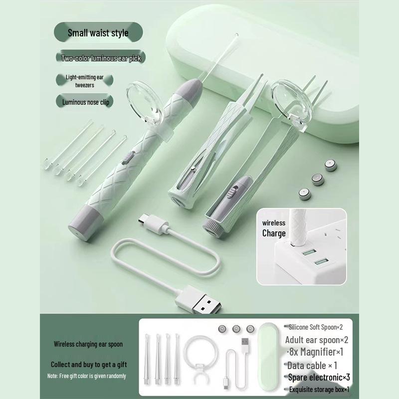 Soft Tip Baby Ear Cleaner with Light & Tweezers