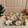 Floral Decorative Doormat Holiday Floor Carpet for Spring Living Room Bedroom Entrance Rug Mat Nonslip Welcome Rug