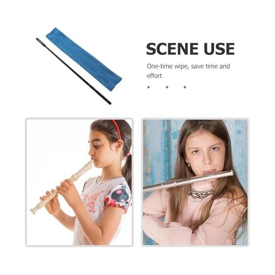 Generic Product Versatile Fiber Flute Cleaning Cloth with Recorder Gauze Blue Durable Reusable Instrument Accessory with ABS Probe Best Cleaning