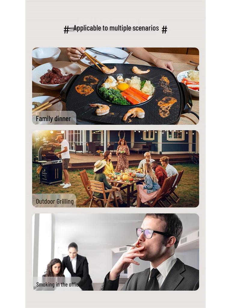 Portable Mini Desktop Range Hood for Hot Pot Cooking