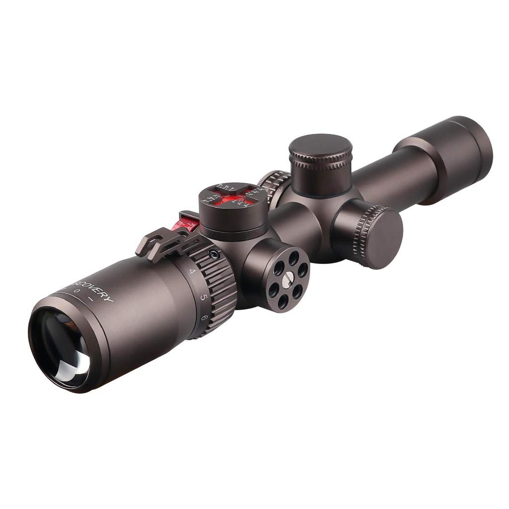 DISCOVERY WG 1.2-6X24IRAI Illuminated Short Scope (with LevelAngle Indicator), Black, 20mm Rail, Variable Magnification