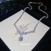 French Luxury Zircon Water Drop Pendant Necklace