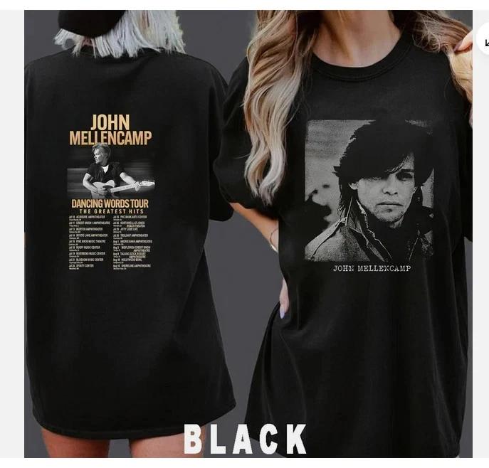 John Mellencamp Dancing Words Tour 2026 Inspired T-Shirt L