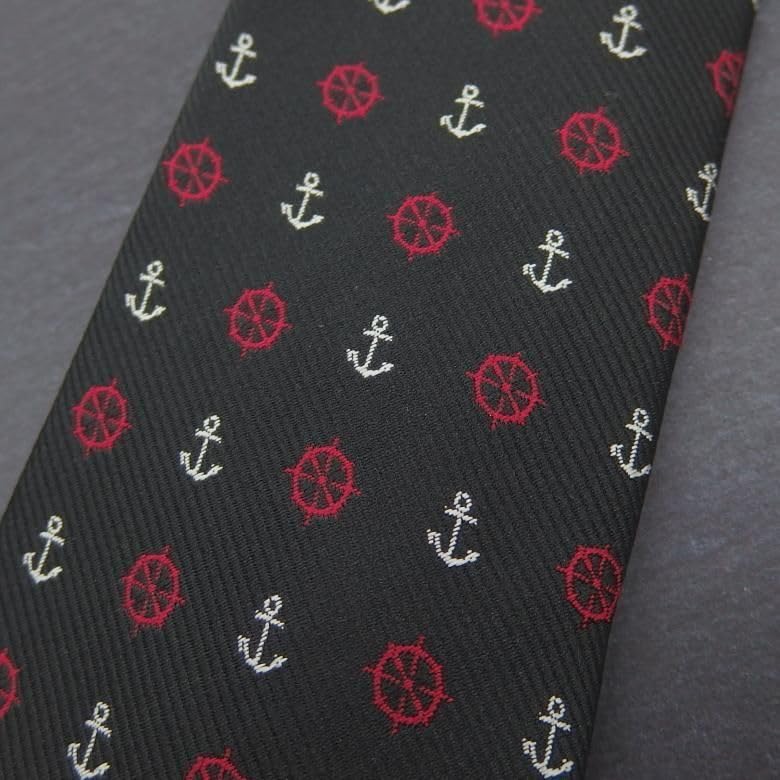 [CUFFSMANIA] Black Anchor Necktie (Narrow Tie)