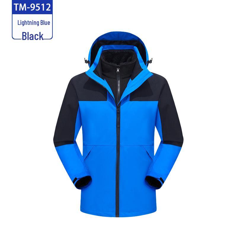 Camel Style 3-in-1 Outdoor Jacket: Custom Work Coat with Hoodie & Embroidered Cultural Shirts
