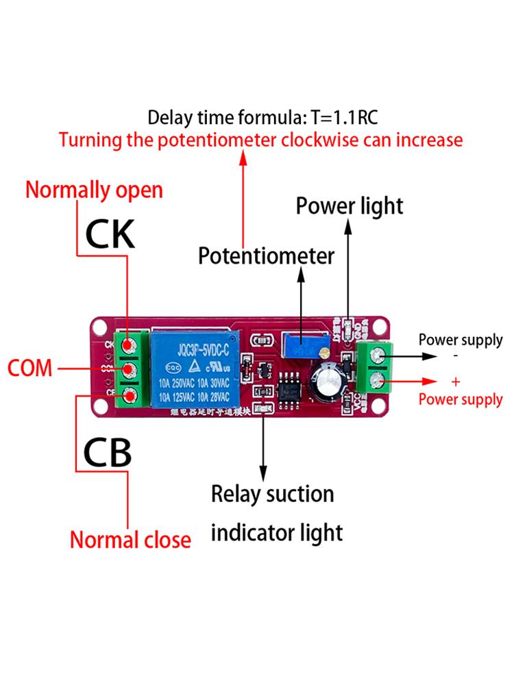 DC 5V 12V Time Delay Relay NE555 Time Relay Shield Timing Relay Timer Control Switch Car Relays Pulse Generation Duty Cycle