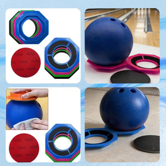 Bowling Ball Sanding Pad Holder, Universal Bowling Ball Base for Precision Surface Maintenance, Bowling Cleaning Polishing Display Stand, Bowling