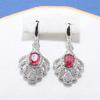 Original Design Rose Red Big Jewelry Hight Quality Zircon Fashion Accessories 5-Piece Sets Women Wedding-Party Costume