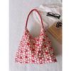Original, Linen Embroidery, Flower Petals, One Shoulder Tote Bag, Versatile for Spring and Summer, Simple, Artistic Bag